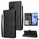 For OPPO A16 3 Card Slots Multifunctional Leather Phone Case(Black) - 1