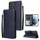 For Samsung Galaxy S22 5G 3 Card Slots Multifunctional Leather Phone Case(Navy Blue) - 1