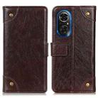 For Honor 50 SE / Huawei Nova 9 SE Copper Buckle Nappa Texture Horizontal Flip Leather Phone Case(Coffee) - 1