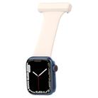 Silicone Nurse Watch Band For Apple Watch Series 9&8&7 41mm / SE 3&SE 2&6&SE&5&4 40mm / 3&2&1 38mm(White) - 1