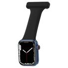 Silicone Nurse Watch Band For Apple Watch Series 9&8&7 41mm / SE 3&SE 2&6&SE&5&4 40mm / 3&2&1 38mm(Black) - 1