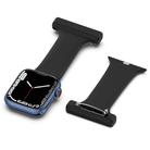 Silicone Nurse Watch Band For Apple Watch Series 9&8&7 41mm / SE 3&SE 2&6&SE&5&4 40mm / 3&2&1 38mm(Black) - 2