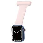 Silicone Nurse Watch Band For Apple Watch Ultra 49mm&Watch Ultra 2 49mm / Series 9&8&7 45mm / SE 3&SE 2&6&SE&5&4 44mm / 3&2&1 42mm(Pink) - 1