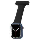 Silicone Nurse Watch Band For Apple Watch Ultra 49mm&Watch Ultra 2 49mm / Series 9&8&7 45mm / SE 3&SE 2&6&SE&5&4 44mm / 3&2&1 42mm(Black) - 1