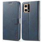 For OPPO Reno7 4G / F21 Pro 4G LC.IMEEKE Calf Texture Leather Phone Case(Blue) - 1