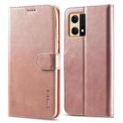 For OPPO Reno7 4G / F21 Pro 4G LC.IMEEKE Calf Texture Leather Phone Case(Rose Gold) - 1