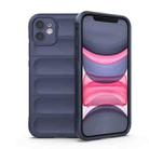 For iPhone 11 Magic Shield TPU + Flannel Phone Case (Dark Blue) - 1