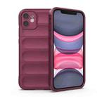 For iPhone 11 Magic Shield TPU + Flannel Phone Case (Wine Red) - 1