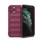 For iPhone 11 Pro Max Magic Shield TPU + Flannel Phone Case (Wine Red) - 1