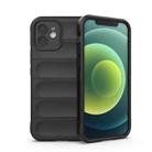 For iPhone 12 Magic Shield TPU + Flannel Phone Case(Black) - 1