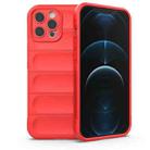 For iPhone 12 Pro Max Magic Shield TPU + Flannel Phone Case(Red) - 1