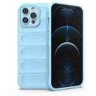 For iPhone 12 Pro Max Magic Shield TPU + Flannel Phone Case(Light Blue) - 1