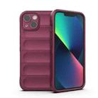 For iPhone 13 Magic Shield TPU + Flannel Phone Case(Wine Red) - 1
