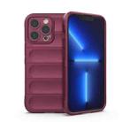 For iPhone 13 Pro Magic Shield TPU + Flannel Phone Case (Wine Red) - 1