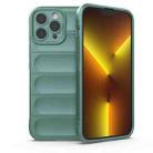 For iPhone 13 Pro Max Magic Shield TPU + Flannel Phone Case (Dark Green) - 1