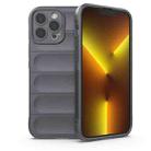 For iPhone 13 Pro Max Magic Shield TPU + Flannel Phone Case (Dark Grey) - 1