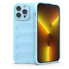 For iPhone 13 Pro Max Magic Shield TPU + Flannel Phone Case (Light Blue) - 1