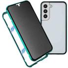 For Samsung Galaxy S21 Ultra 5G Anti-peeping Magnetic Double-sided Tempered Glass Phone Case(Green) - 1