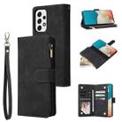 For Samsung Galaxy A53 5G Multifunctional Frosted Zipper Wallet Leather Phone Case(Black) - 1