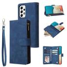 For Samsung Galaxy A53 5G Multifunctional Frosted Zipper Wallet Leather Phone Case(Blue) - 1