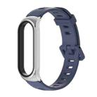 For Xiaomi Mi Band 6 / 5 / 4 / 3 Mijobs Flat Hole Silicone Watch Band, Style:CS Case(Midnight Blue+Silver) - 1
