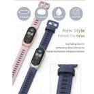 For Xiaomi Mi Band 6 / 5 / 4 / 3 Mijobs Flat Hole Silicone Watch Band, Style:CS Case(Midnight Blue+Silver) - 4