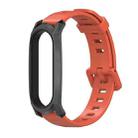 For Xiaomi Mi Band 6 / 5 / 4 / 3 Mijobs Flat Hole Silicone Watch Band, Style:GT Case(Orange+Black) - 1