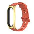 For Xiaomi Mi Band 6 / 5 / 4 / 3 Mijobs Flat Hole Silicone Watch Band, Style:GT Case(Orange+Gold) - 1