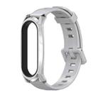 For Xiaomi Mi Band 6 / 5 / 4 / 3 Mijobs Flat Hole Silicone Watch Band, Style:GT Case(Grey+Silver) - 1