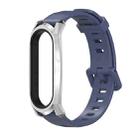 For Xiaomi Mi Band 6 / 5 / 4 / 3 Mijobs Flat Hole Silicone Watch Band, Style:GT Case(Midnight Blue+Silver) - 1