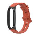 For Xiaomi Mi Band 6 / 5 / 4 / 3 Mijobs Flat Hole Silicone Watch Band, Style:Plus Case(Orange+Black) - 1