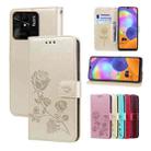 For Xiaomi Redmi 10C Rose Embossed Leather Phone Case(Gold) - 1