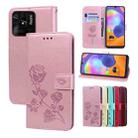 For Xiaomi Redmi 10C Rose Embossed Leather Phone Case(Rose Gold) - 1