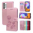 For Samsung Galaxy A13 4G Rose Embossed Leather Phone Case(Rose Gold) - 1