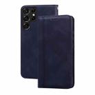 For Samsung Galaxy S22 Ultra 5G Frosted Business Magnetic Flip Leather Phone Case(Black) - 1