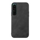 For Sony Xperia 1 IV Cowhide Texture PU Phone Case(Black) - 1