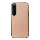 For Sony Xperia 1 IV Wood Texture PU Phone Case(Gold) - 1