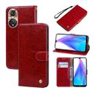 For Huawei nova 9 Oil Wax Texture Leather Phone Case(Red) - 1