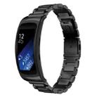 For Galaxy Gear Fit 2 & R360 Three Pearl Steel Watch Band(Black) - 1