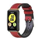 For Huawei Watch Fit Mijobs Cowhide Leather Watch Band(Red+Gold) - 1