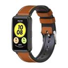 For Huawei Watch Fit Mijobs Cowhide Leather Watch Band(Brown+Black) - 1