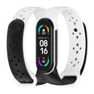For Xiaomi Mi Band 5/6/7 Mijobs Two-color TPU Silicone Watch Band(Black+White) - 1