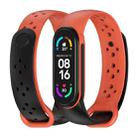 For Xiaomi Mi Band 5/6/7 Mijobs Two-color TPU Silicone Watch Band(Black+Orange) - 1