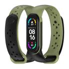 For Xiaomi Mi Band 5/6/7 Mijobs Two-color TPU Silicone Watch Band(Black+Army Green) - 1