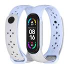 For Xiaomi Mi Band 5/6/7 Mijobs Two-color TPU Silicone Watch Band(Grey+Lilac Purple) - 1