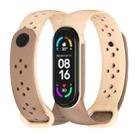 For Xiaomi Mi Band 5/6/7 Mijobs Two-color TPU Silicone Watch Band(Apricot+Khaki) - 1