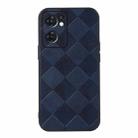 For OPPO Reno7 5G International Version / Find X5 Lite Weave Plaid PU Phone Case(Blue) - 1