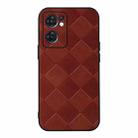 For OPPO Reno7 5G International Version / Find X5 Lite Weave Plaid PU Phone Case(Brown) - 1