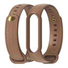 For Xiaomi Mi Band 5/6/7 Mijobs Solid Color Honeycomb Silicone Watch Band(Coffee) - 1