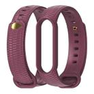 For Xiaomi Mi Band 5/6/7 Mijobs Solid Color Honeycomb Silicone Watch Band(Wine Red) - 1